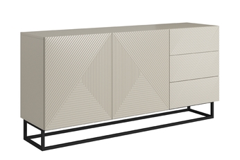 Komoda Asha 167 cm dvojdverová so zásuvkami - kašmír / Čierny Rošt