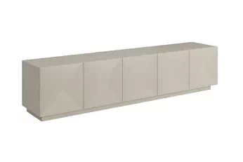 TV skrinka Asha 200 cm pieciodrzwiowa s frézovaným frontom - kašmír