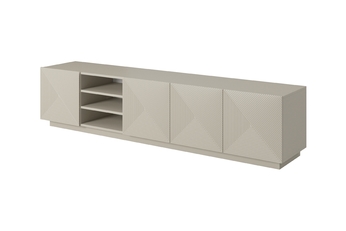 TV skrinka Asha 200 cm  ryflowanym frontem i wneka - kašmír