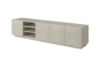 skříňka RTV Asha 200 cm  ryflowanym frontem i wneka - kašmír