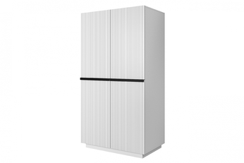 Skriňa Nicole 100 cm z policami - biely mat / čierny úchyty