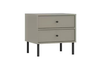 Nočný Stolík Lotina II 2S so zásuvkami 52 cm - eukaliptus / čierny nožičky