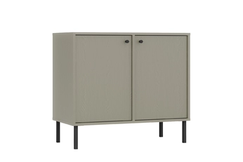 Komoda Lotina 84 cm dvojdverová - eukaliptus / čierny nožičky