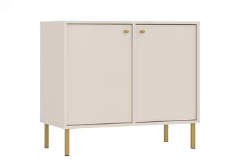 Komoda Lotina 84 cm dvojdverová - Béžová Pieskový / zlote nožičky