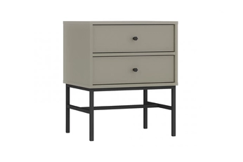 Nočný Stolík Lotina III 2S so zásuvkami 52 cm - eukaliptus / čierny nožičky