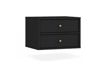 Nočný Stolík závesná Lotina IV 2S so zásuvkami 52 cm - Čierny grafit