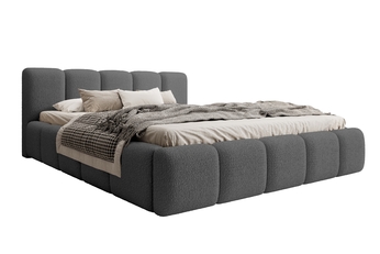 Posteľ čalúnená Tesia 160x200 S vnútorným úložným priestorom- Tmavý šedý bukla Quelle 92