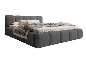 Posteľ čalúnená Tesia 180x200 S vnútorným úložným priestorom-  Tmavý šedý bukla Quelle 92