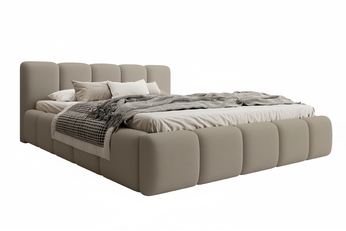 Posteľ čalúnená Tesia 180x200 S vnútorným úložným priestorom- béžový velúr Castel 15