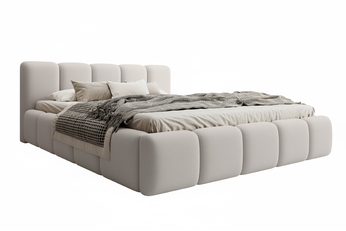 Posteľ čalúnená Tesia 180x200 S vnútorným úložným priestorom- svetlý Béžová velúr Castel 03