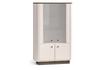 Vitrína vysoká Amberto 92 cm - kašmír / Dub windmill dark