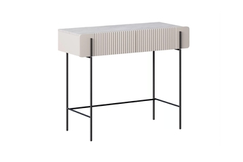 Toaletný stolík Malmi 100 cm so zásuvkami - kašmír / crema bianca / čierny nozki