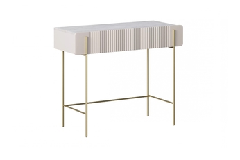 Toaletný stolík Malmi 100 cm so zásuvkami - kašmír / crema bianca / zlote nozki