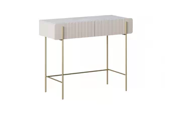 Toaletný stolík Malmi 100 cm so zásuvkami - kašmír / crema bianca / zlote nozki