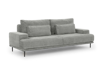 Pohovka pro obývacího pokoje Nicole - šedá šenil Perfect Harmony 85 / Nohy černá