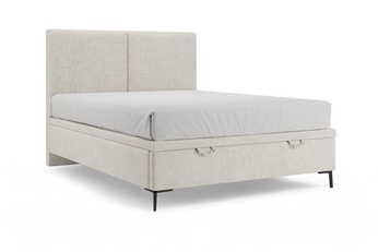 Boxspring posteľ s úložným priestorom Lektis - 140x200 / nožičky kovové čierny 