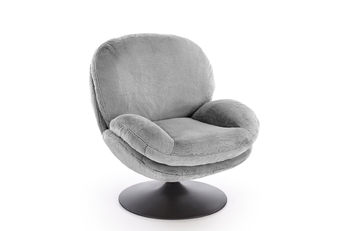 Křeslo čalouněná Sella obrotowy - šedá Pletenina futerkowa 