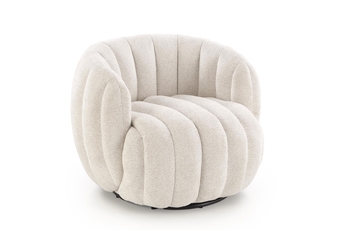 Křeslo čalouněná Lenis obrotowy - kremowa boucle Raven 22