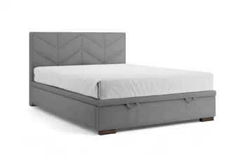 Postel boxspring Lindi 140x200 - šedá szenil Perfect Harmony 82 / Nohy wenge