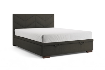 Boxspring posteľ Lindi 140x200 - Tmavý šedý szenil Perfect Harmony 99 / nožičky Venge