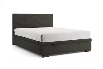 Postel boxspring Lindi 180x200 s úložným prostorem- tmavě šedá szenil Perfect Harmony 99 / Nohy wenge