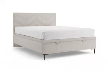 Postel boxspring Lindi 140x200 s úložným prostorem- béžová szenil Perfect Harmony 02 / Nohy černá 