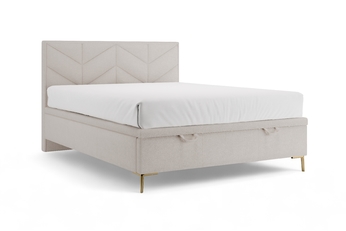 Postel boxspring Lindi 140x200 s úložným prostorem- béžová szenil Perfect Harmony 02 / Nohy zlote