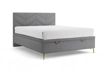 Postel boxspring Lindi 180x200 s úložným prostorem- šedá szenil Perfect Harmony 82 / Nohy zlaté