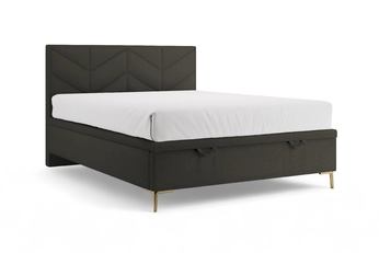 Postel boxspring Lindi 180x200 s úložným prostorem- tmavě šedá szenil Perfect Harmony 99 / Nohy zlaté