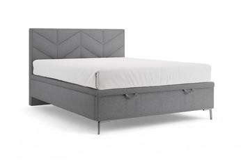 Postel boxspring Lindi 140x200 s úložným prostorem- šedá szenil Perfect Harmony 82 / Nohy srebrne 