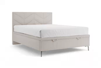 Postel boxspring Lindi 160x200 s úložným prostorem- béžová szenil Perfect Harmony 02 / Nohy stříbrná 