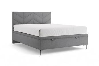 Boxspring posteľ Lindi 180x200 S vnútorným úložným priestorom- šedý szenil Perfect Harmony 82 / nožičky srebrne 