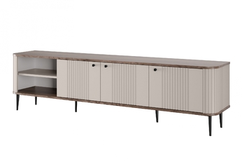TV skrinka Vesper 3D 187 cm - kašmír / Orech / čierny nožičky