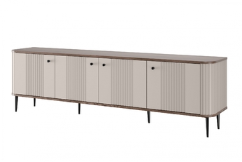 TV skrinka Vesper 4D 187 cm - kašmír / Orech / čierny nožičky