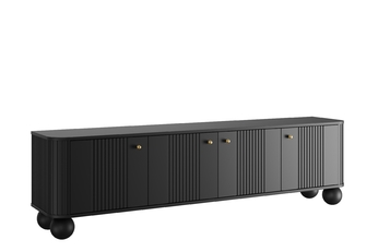 TV skrinka Vesper 4D 187 cm - Čierny / zlote úchyty / nožičky kule