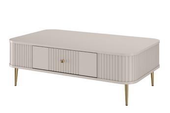 Konferenčný stolík z szuflada Vesper 103x60 cm - kašmír / zlote nožičky
