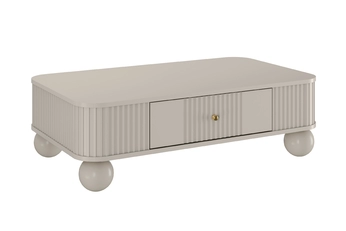 Stolík kawowy z szuflada Vesper 103x60 cm - kašmír / zlote úchyty / nožičky kule