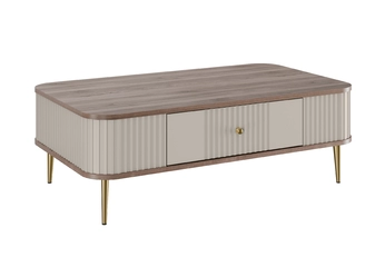 Stolík kawowy Vesper 103x60 cm z szuflada - kašmír / Orech / zlote nožičky