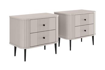 Komplet szafek nocnych Vesper 56 cm - kašmír / čierny nožičky