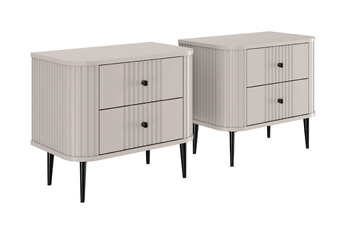 Komplet szafek nocnych Vesper 56 cm - kašmír / čierny nožičky