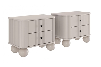 Komplet szafek nocnych Vesper 56 cm - kašmír / zlote úchyty / nožičky kule