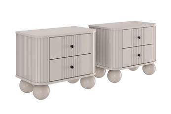 Komplet szafek nocnych Vesper 56 cm - kašmír / čierny úchyty / nožičky kule