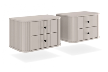 Komplet szafek nocnych wiszacych Vesper 56 cm - kašmír / čierny úchyty