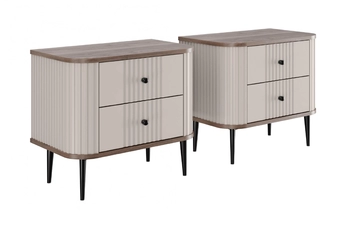 Komplet szafek nocnych Vesper 56 cm - kašmír / Orech / čierny nožičky