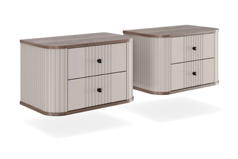 Komplet szafek nocnych wiszacych Vesper 56 cm - kašmír / Orech / čierny úchyty