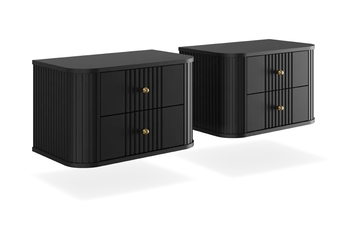 Komplet szafek nocnych Vesper 56 cm wiszacych - Čierny / zlote úchyty