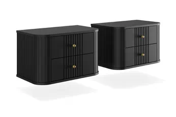 Komplet szafek nocnych Vesper 56 cm wiszacych - Čierny / zlote úchyty