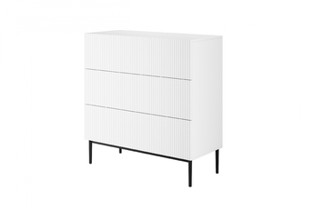 Komoda so zásuvkami Nicole 100 cm - biely mat / čierny nozki