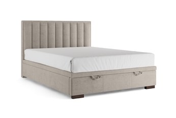 Boxspring posteľ Misel 140x200 S vnútorným úložným priestorom- béžový zamat Magic Velvet 2210 / nožičky Venge