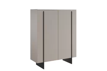 Komoda vysoká Larena 120 cm dvojdverová - kašmír / čierny nozki